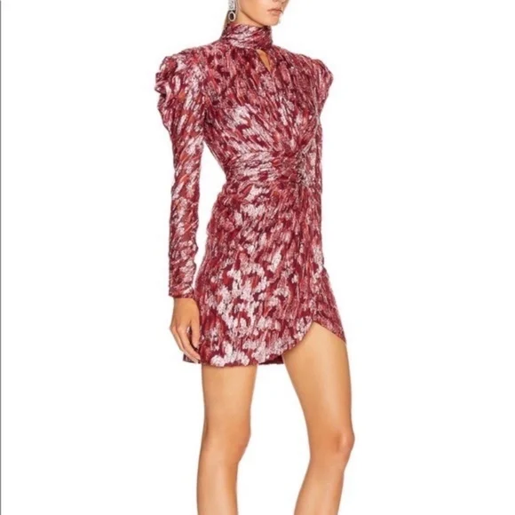 Jonathan Simkhai Metallic Vine Jacquard Mock Neck Dress - Picture 11 of 16